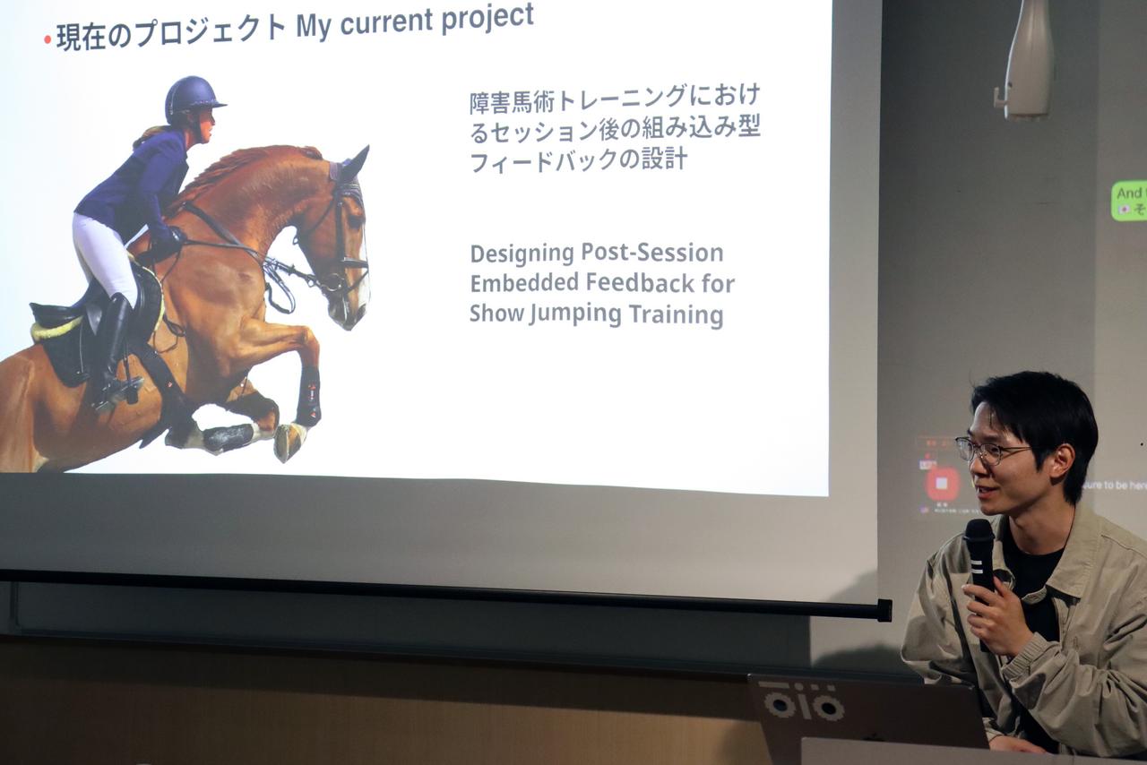 Zheng Chen presenting at KSU Fab Talk at Kyoto Sangyo University